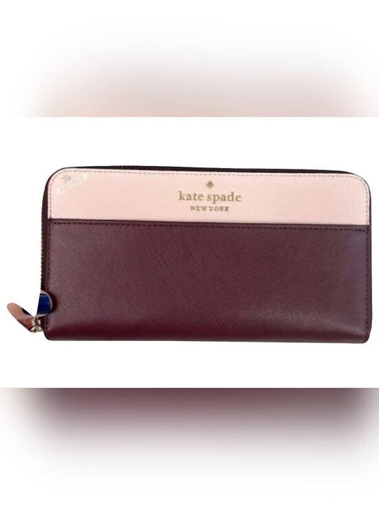 kate spade Handbags - Kate Spade NWOT Staci Large Continental Rose Smoke & Burgundy Colorblock Wallet